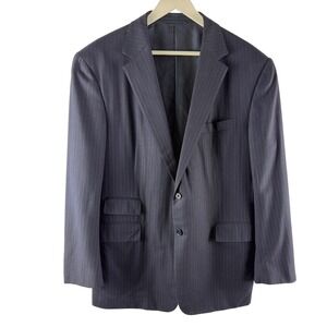 Ralph Lauren Purple Label Mens 44R Navy Pinstripe Wool Blazer Jacket Handmade